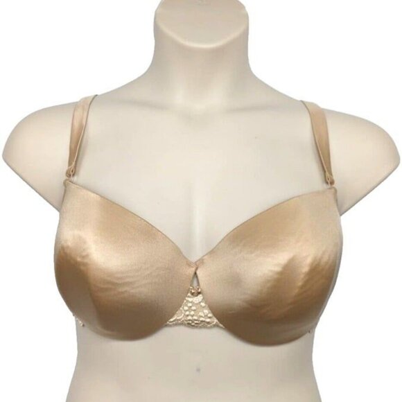 Lane Bryant Cacique Womens Bra T Shirt 40DDD Cafe Mocha Lace Convertible Straps - Picture 1 of 6